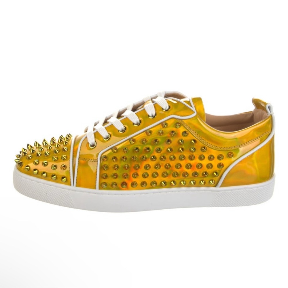 Christian Louboutin Yellow Spiked Sneakers
